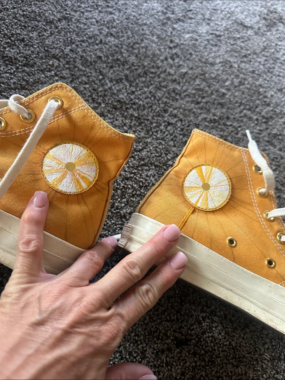 Converse All-Stars Unisex High-Top Canvas Sneakers in Mustard Yellow Daze